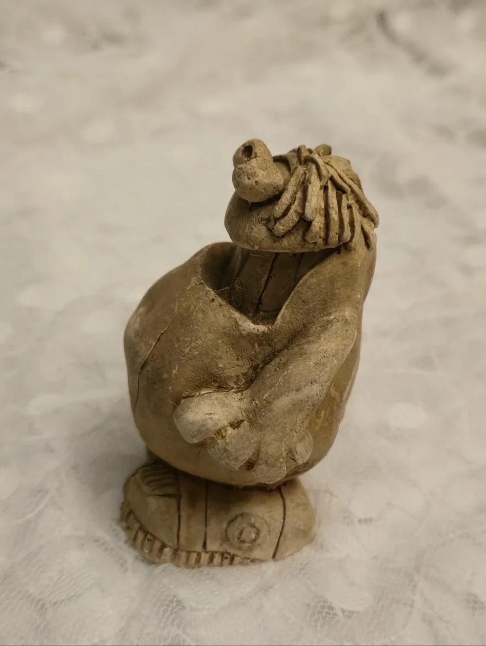 Rustic / Vintage 1976 Cream Garden Gnome Figurine - Home Accent. HE'S ADORABLE